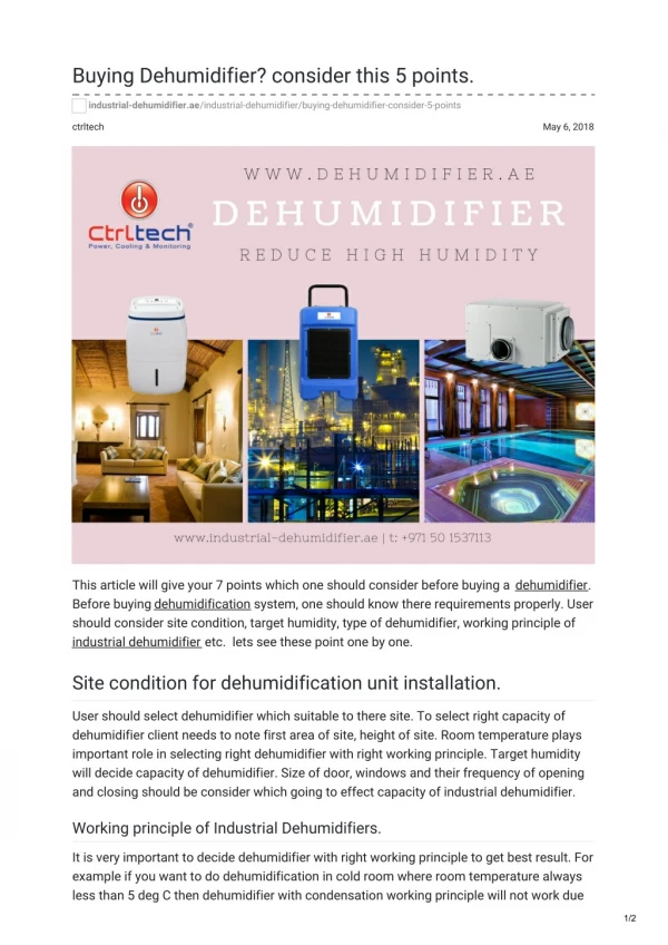 Buying dehumidifier? consider this 5 points. #dehumidifier