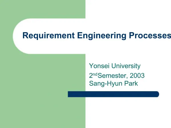 Requirement Engineering Processes