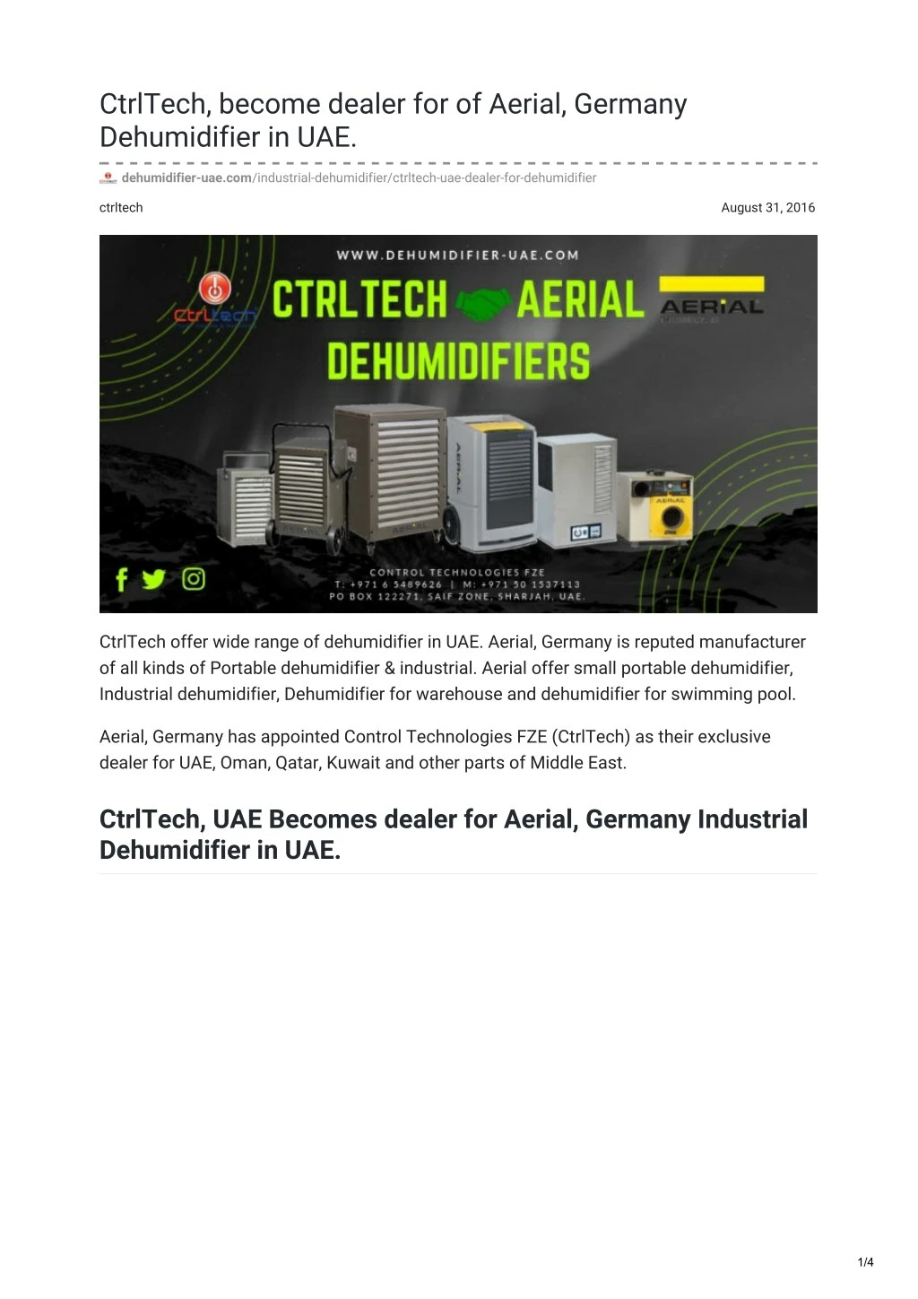 ctrltech become dealer for of aerial germany