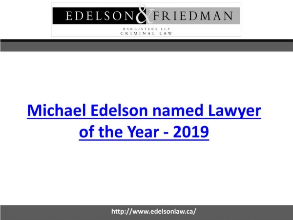 Michael Edelson named Lawyer of the Year - 2019