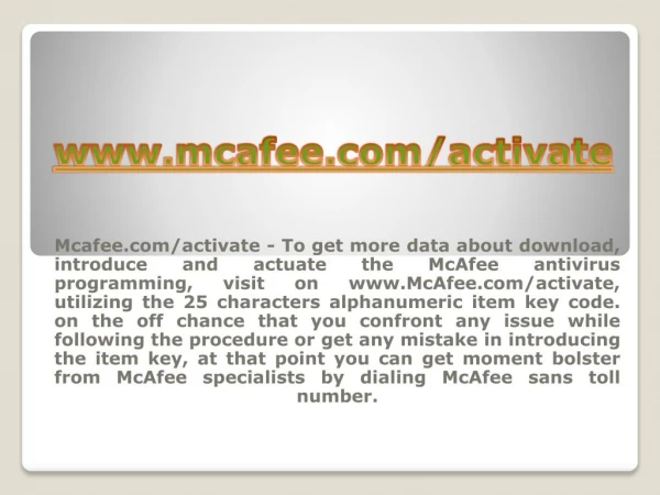 www mcafee com activate