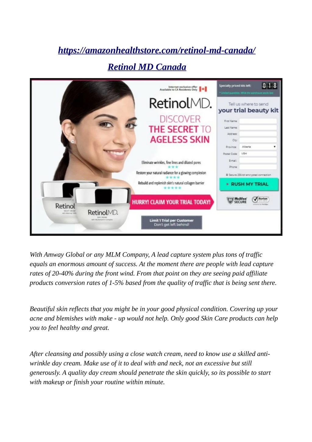 https amazonhealthstore com retinol md canada