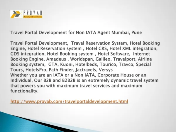 Travel Portal Development for Non IATA Agent