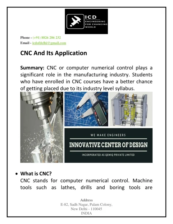 CNC And Its Application