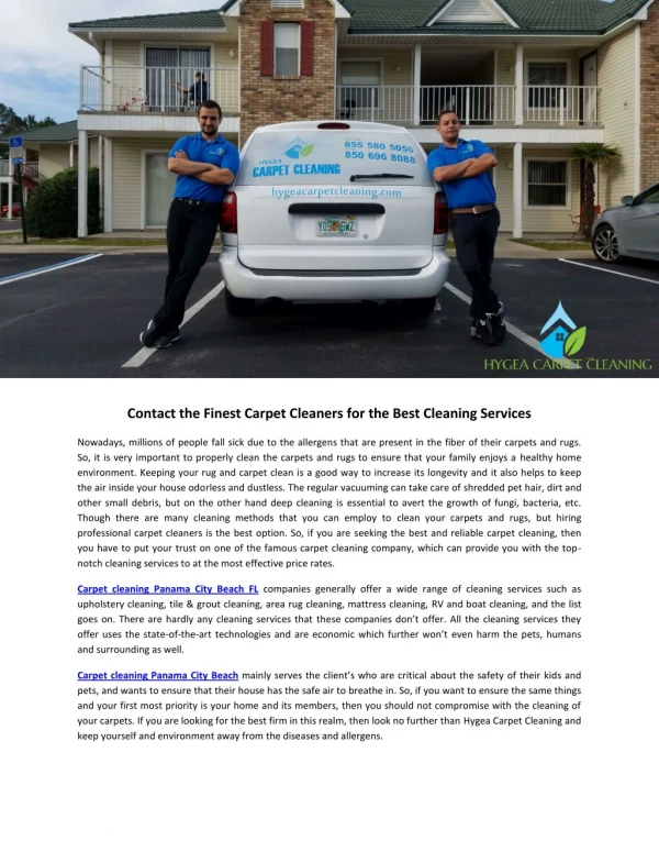 Contact the Finest Carpet Cleaners for the Best Cleaning Services