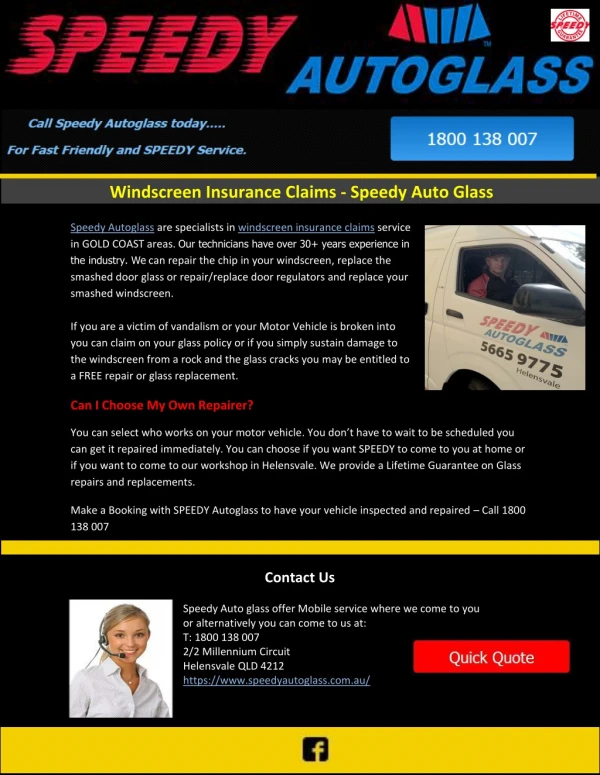 Windscreen Insurance Claims - Speedy Auto Glass