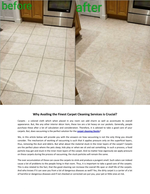 Why Availing the Finest Carpet Cleaning Services is Crucial?