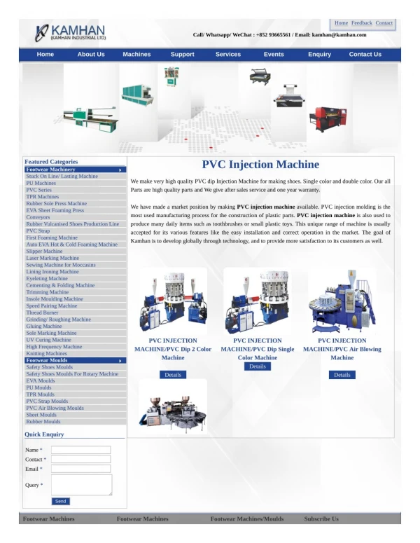 Pvc Injection Machine | Pvc Injection Moulding Machine, Manufacturers | Kamhan.com