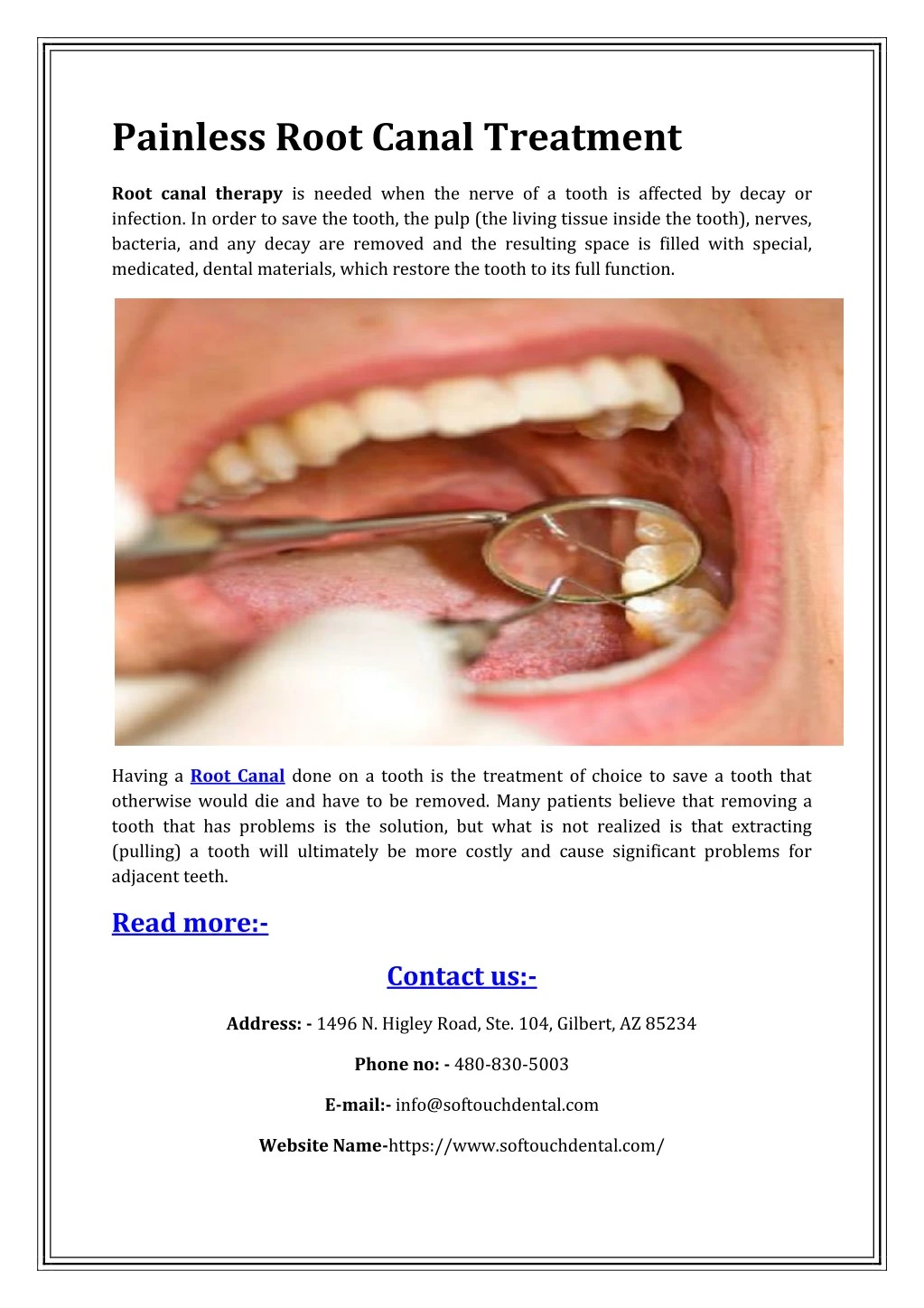painless root canal treatment