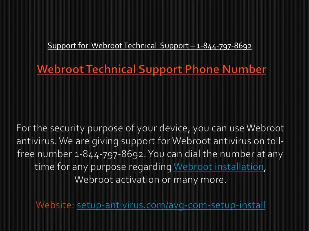 support for webroot technical support 1 844 797 8692