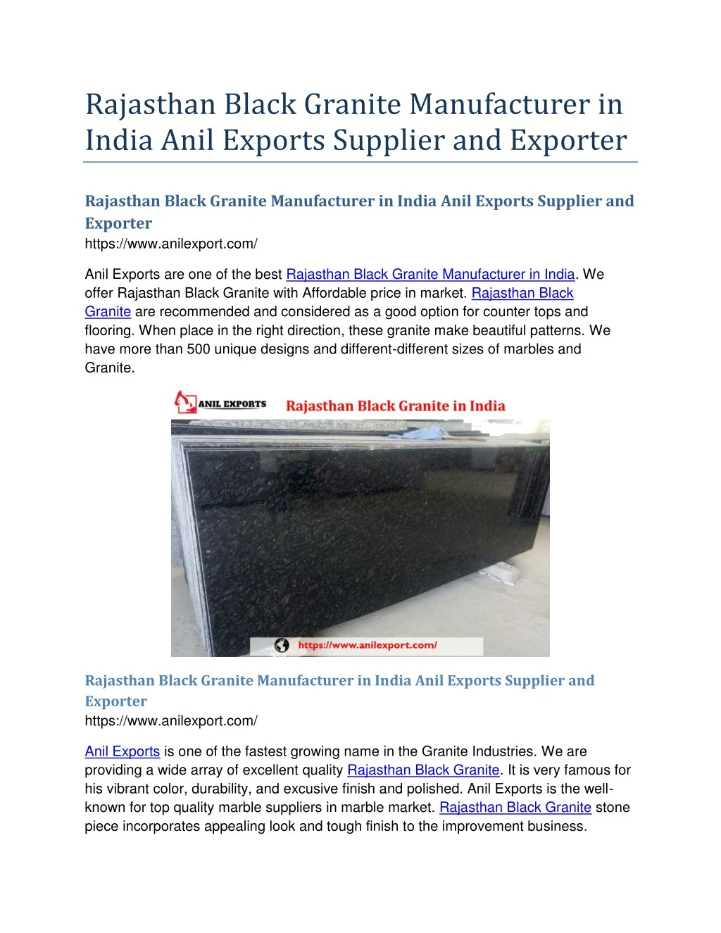 rajasthan black granite manufacturer in india