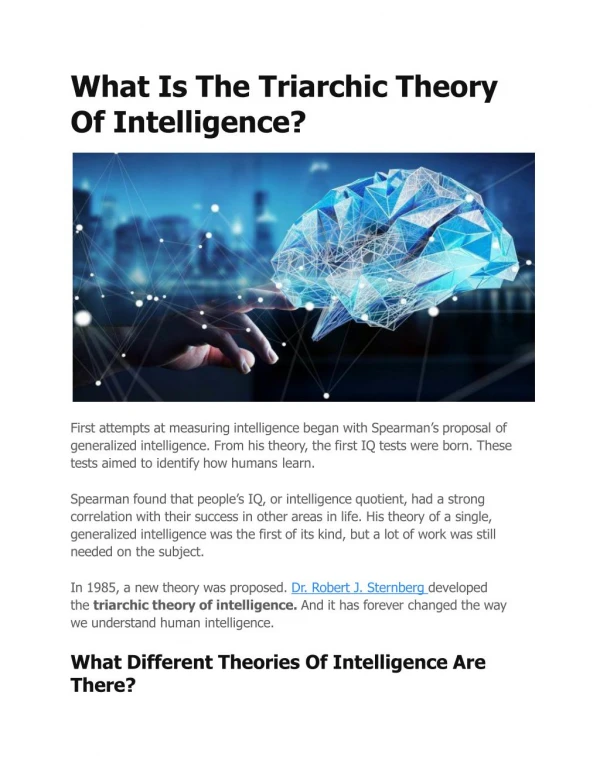 triarchic theory of intelligence