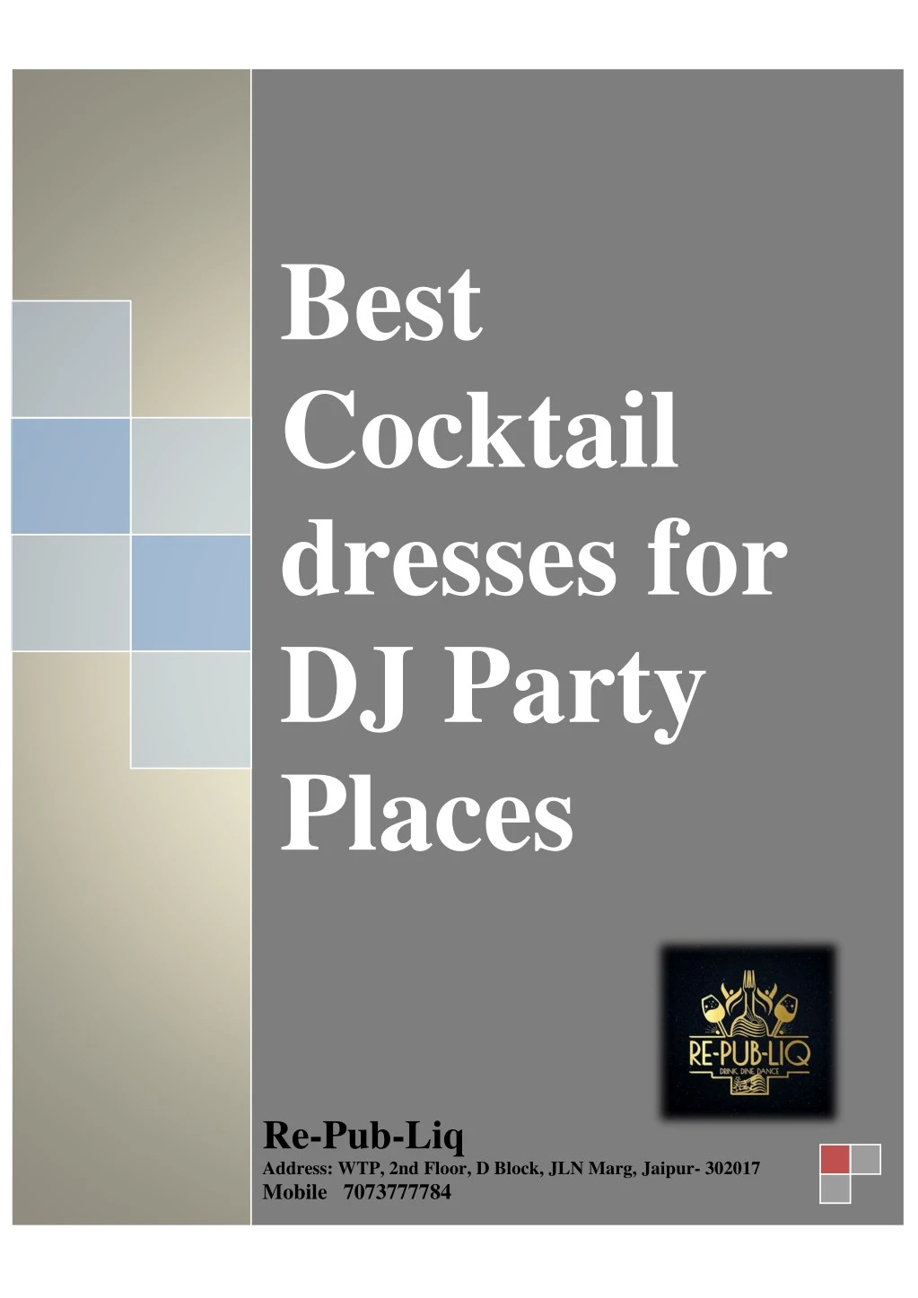 best cocktail dresses for dj party places