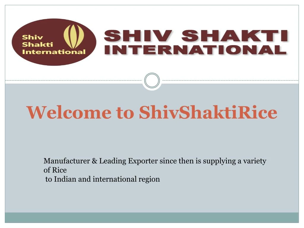 welcome to shivshaktirice