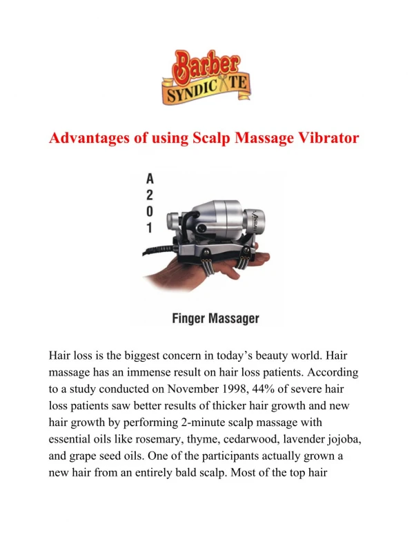 Advantages of using Scalp Massage Vibrator