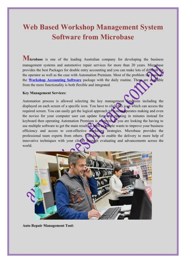 Web Based Workshop Management System Software from Microbase