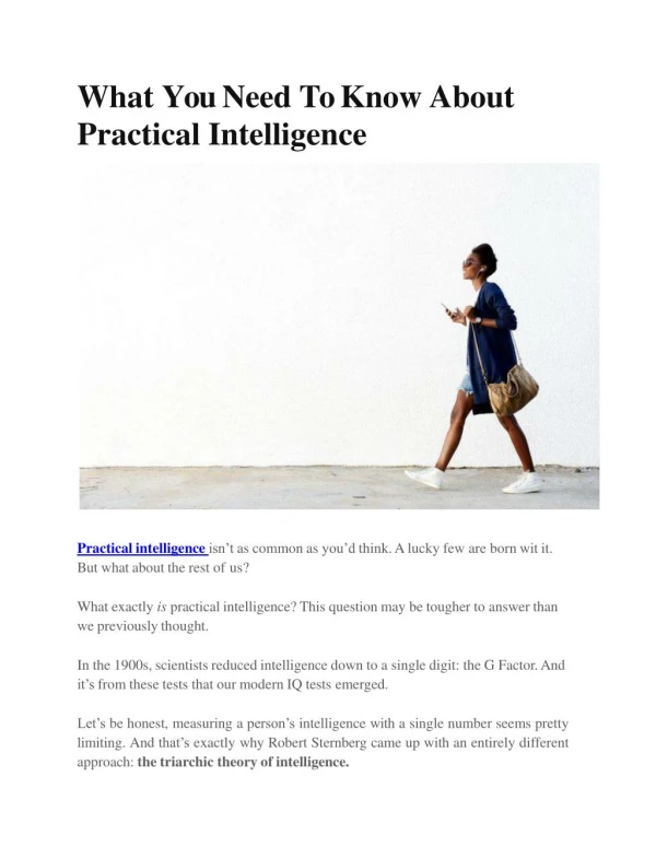 practical intelligence