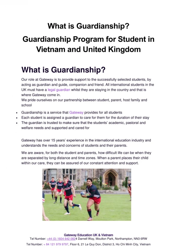 What is guardianship program for Students?