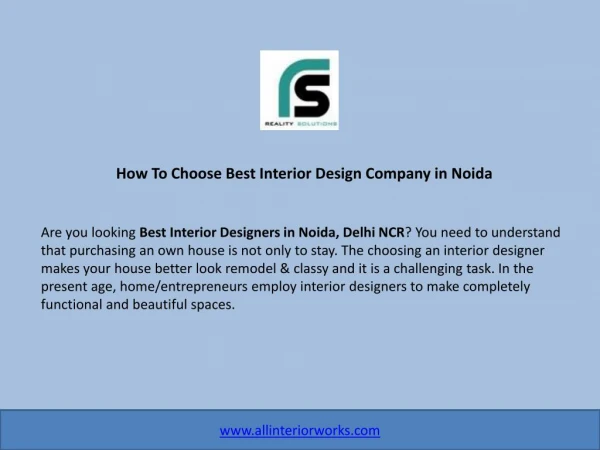 How to Choose The Best Interior Design Company in Noida?