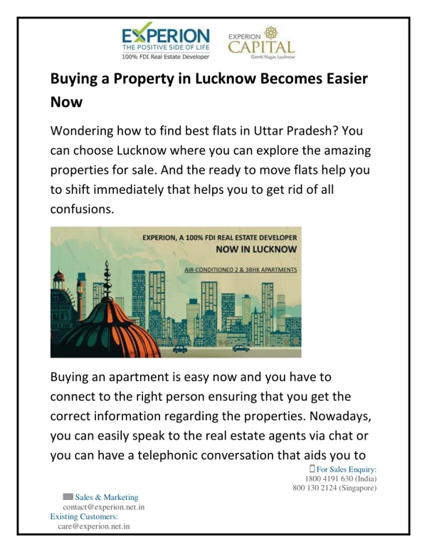Buying a Property in Lucknow Becomes Easier Now
