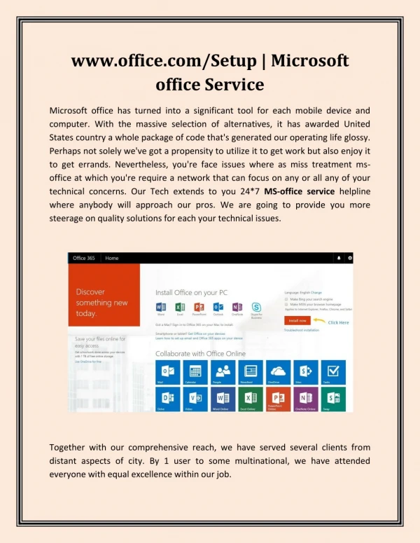 www.office.com/Setup | Microsoft office Service