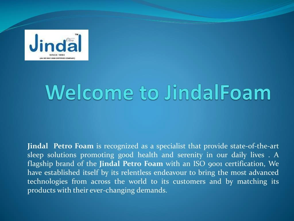 welcome to jindalfoam