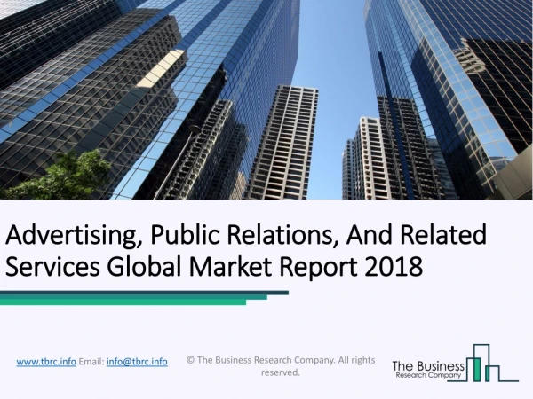 Advertising, Public Relations, And Related Services Global Market Report 2018