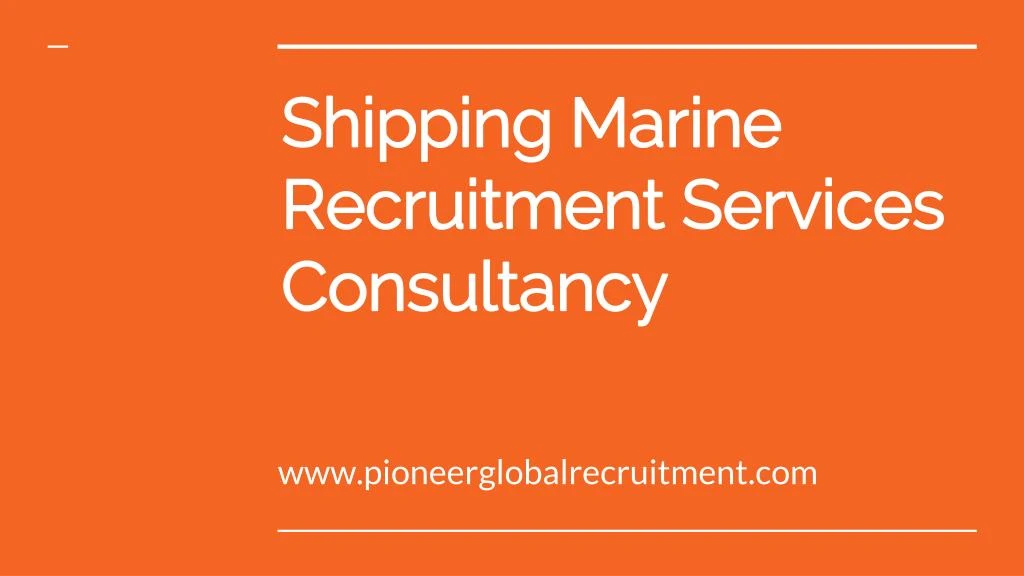 shipping marine recruitment services consultancy
