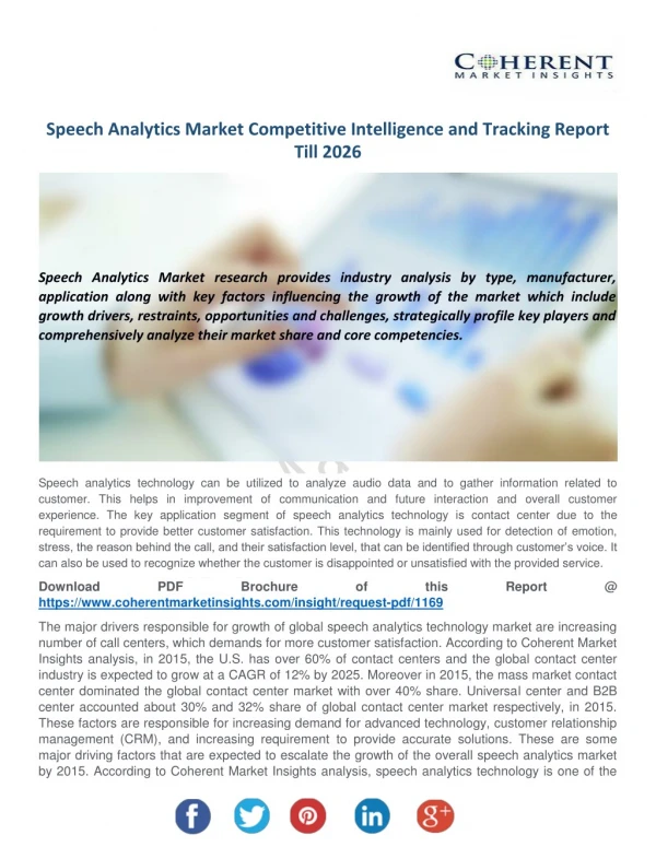 Speech Analytics Market