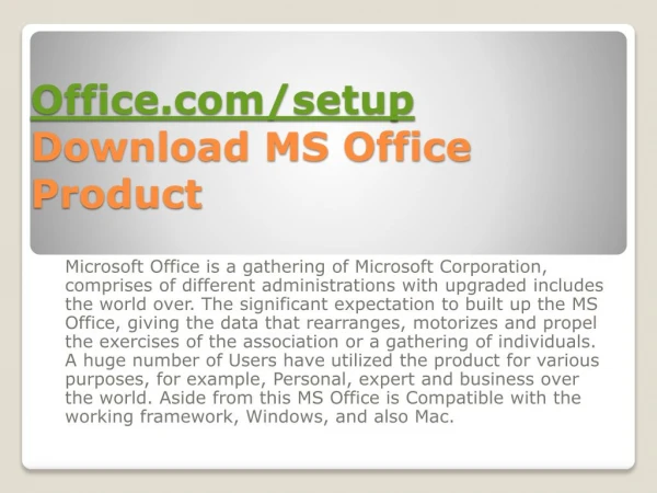 office com setup download ms office product