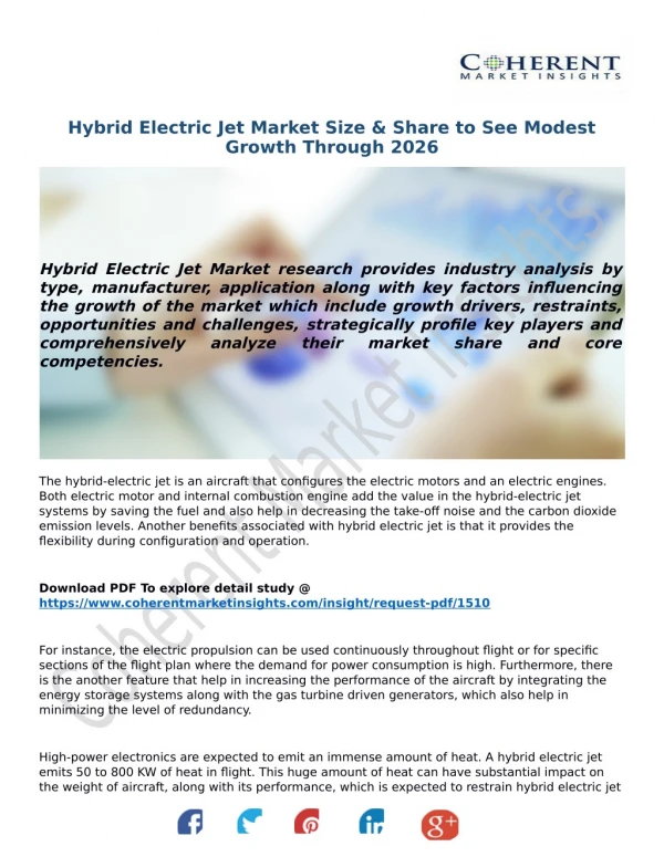 Hybrid Electric Jet Market Size & Share to See Modest Growth Through 2026