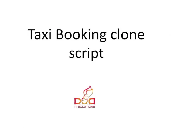 Taxi Booking clone script