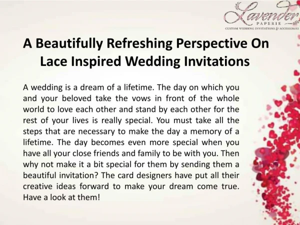 A Beautifully Refreshing Perspective On Lace Inspired Wedding Invitations