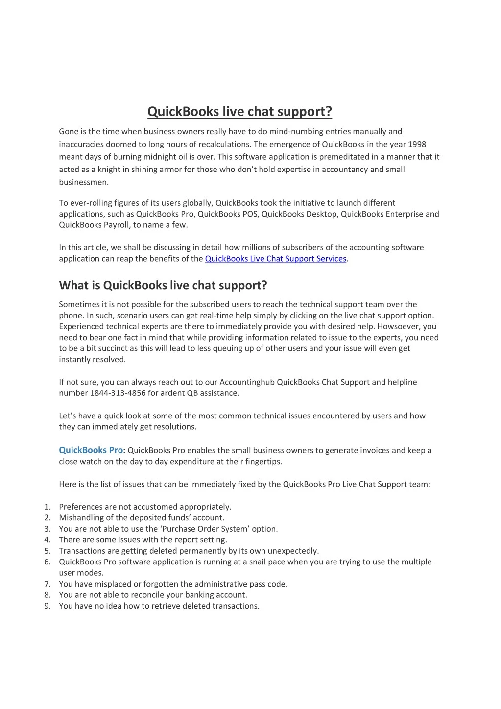 quickbooks live chat support