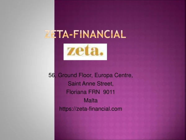 Zeta Financial Services For Finance & Investment