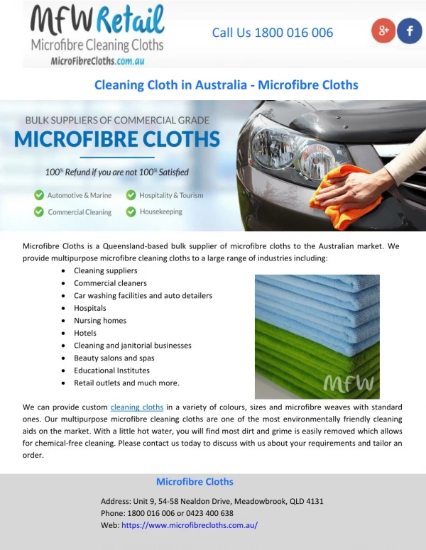 Cleaning Cloth in Australia - Microfibre Cloths