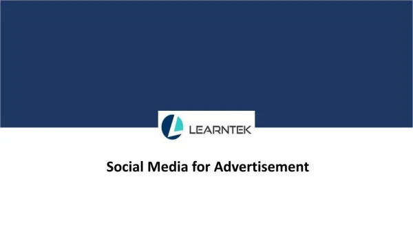 Social Media for Advertisement