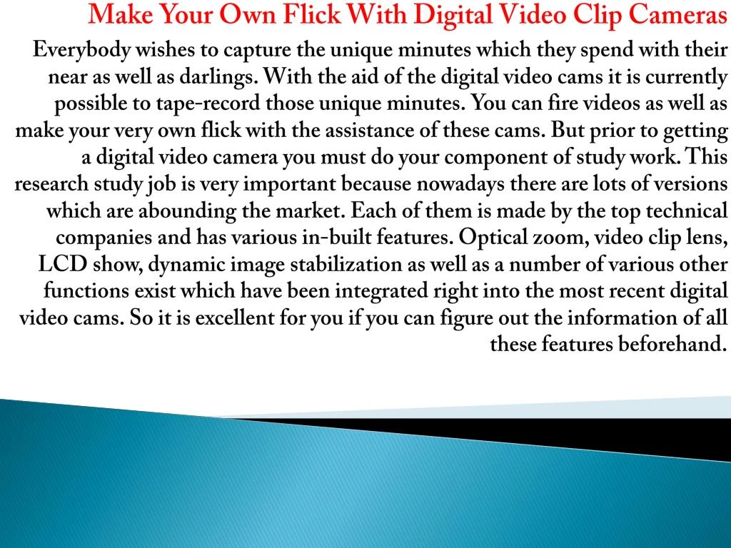 make your own flick with digital video clip