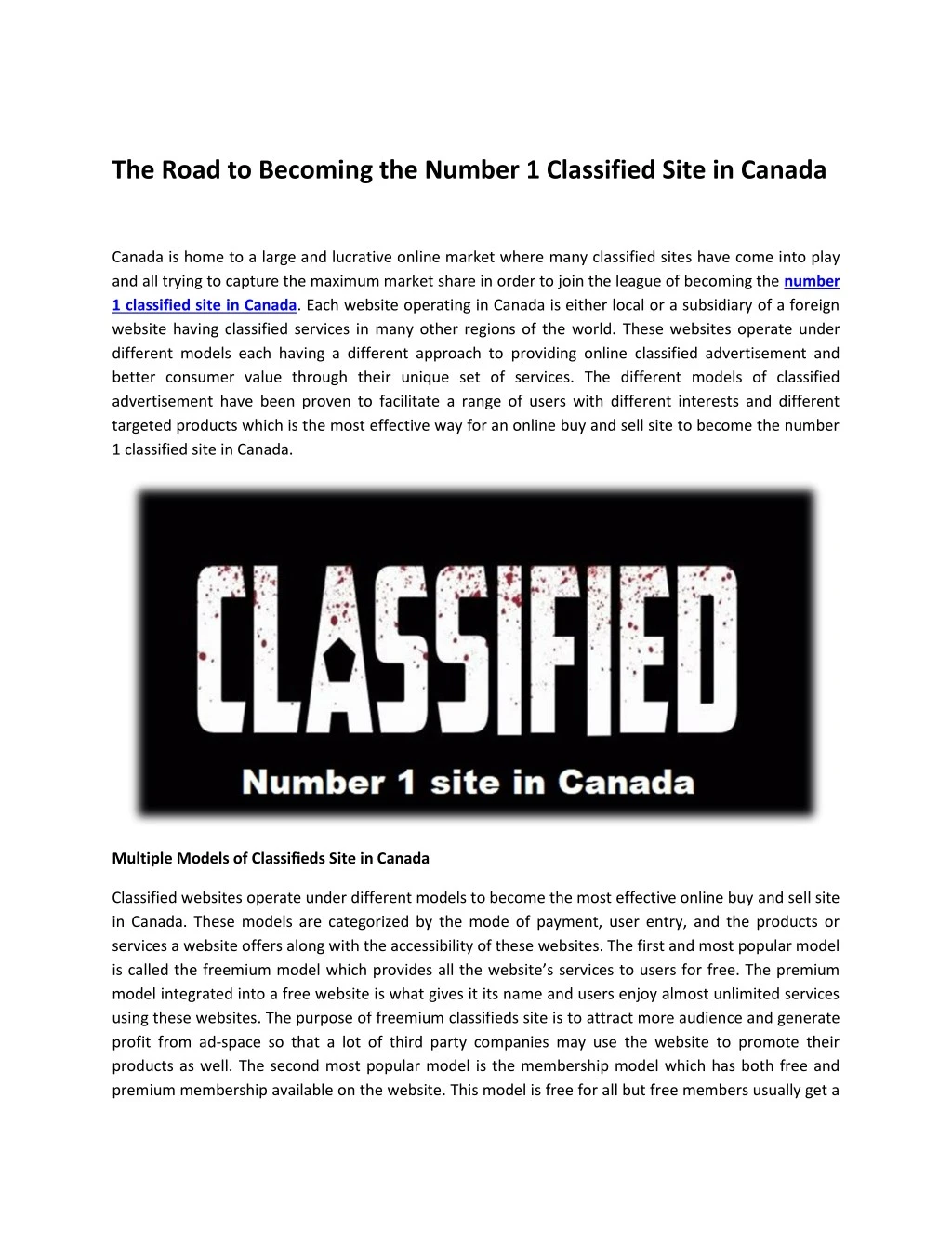 the road to becoming the number 1 classified site