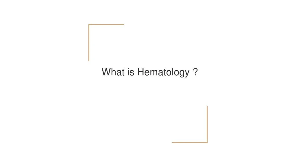what is hematology