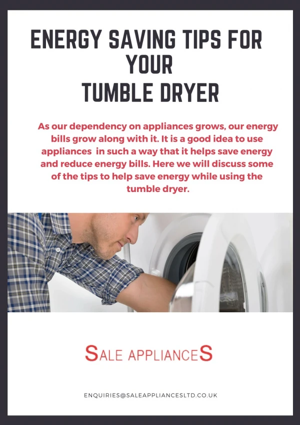 Energy Saving Tips for Your Tumble Dryer