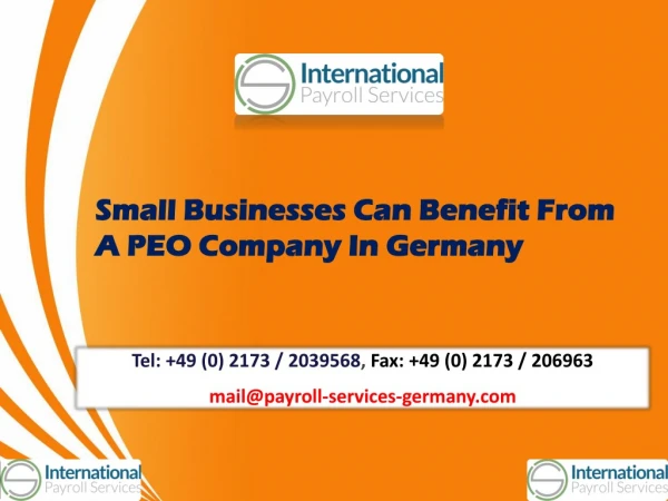 Small Businesses Can Benefit From A PEO Company In Germany