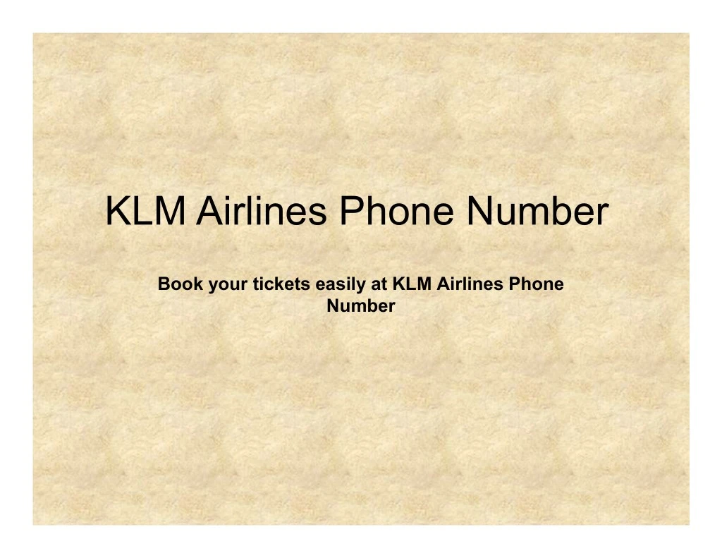 klm airlines phone number