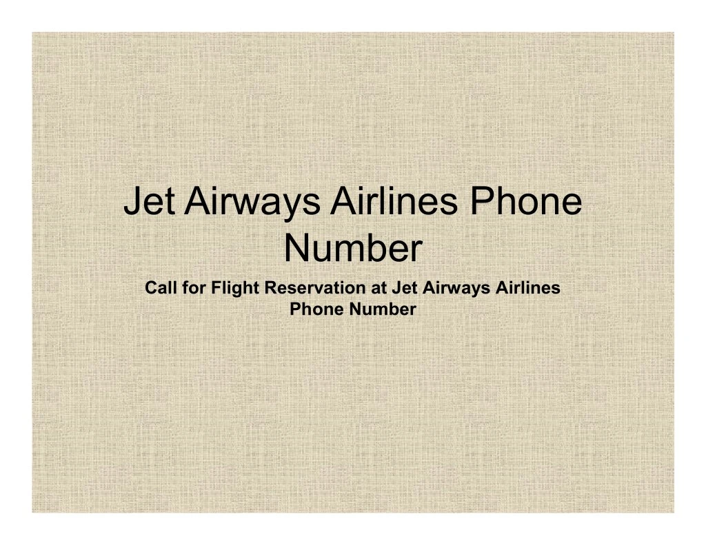 jet airways airlines phone number