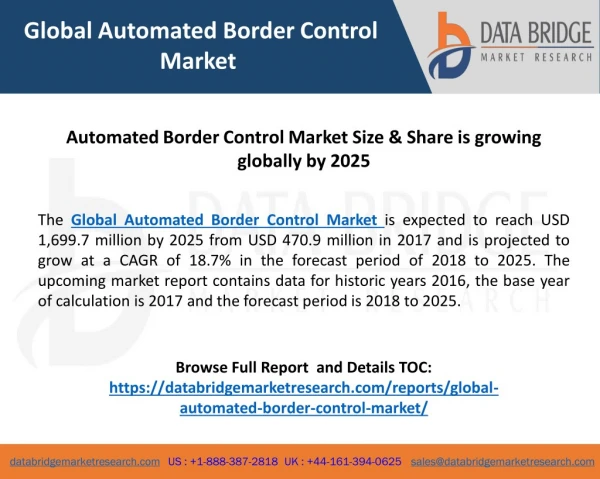 Global Automated Border Control Market– Industry Trends and Forecast to 2025