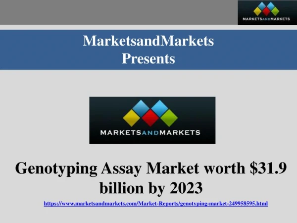 Genotyping Market worth $31.9 billion by 2023