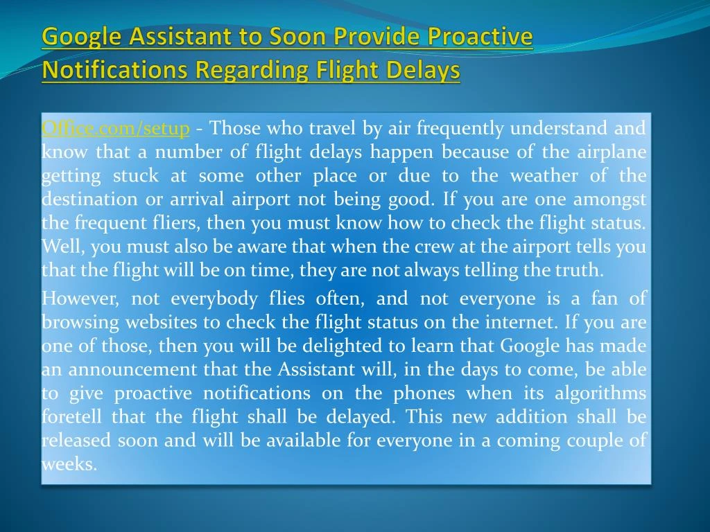 google assistant to soon provide proactive notifications regarding flight delays