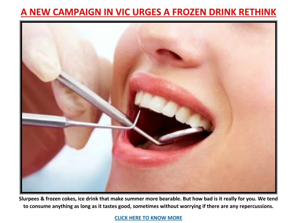 a new campaign in vic urges a frozen drink rethink