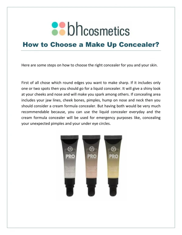 How to Choose a Make Up Concealer?