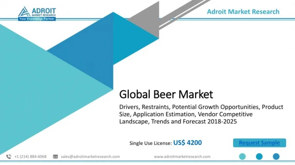 Global Beer Market 2018: Applications, Market Share, Size, Strategies, and Forecasts 2025